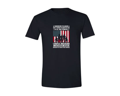 brand:Generic|color:Black|Because Scored High Us Air Force T Shirt Graphic T-Shirt