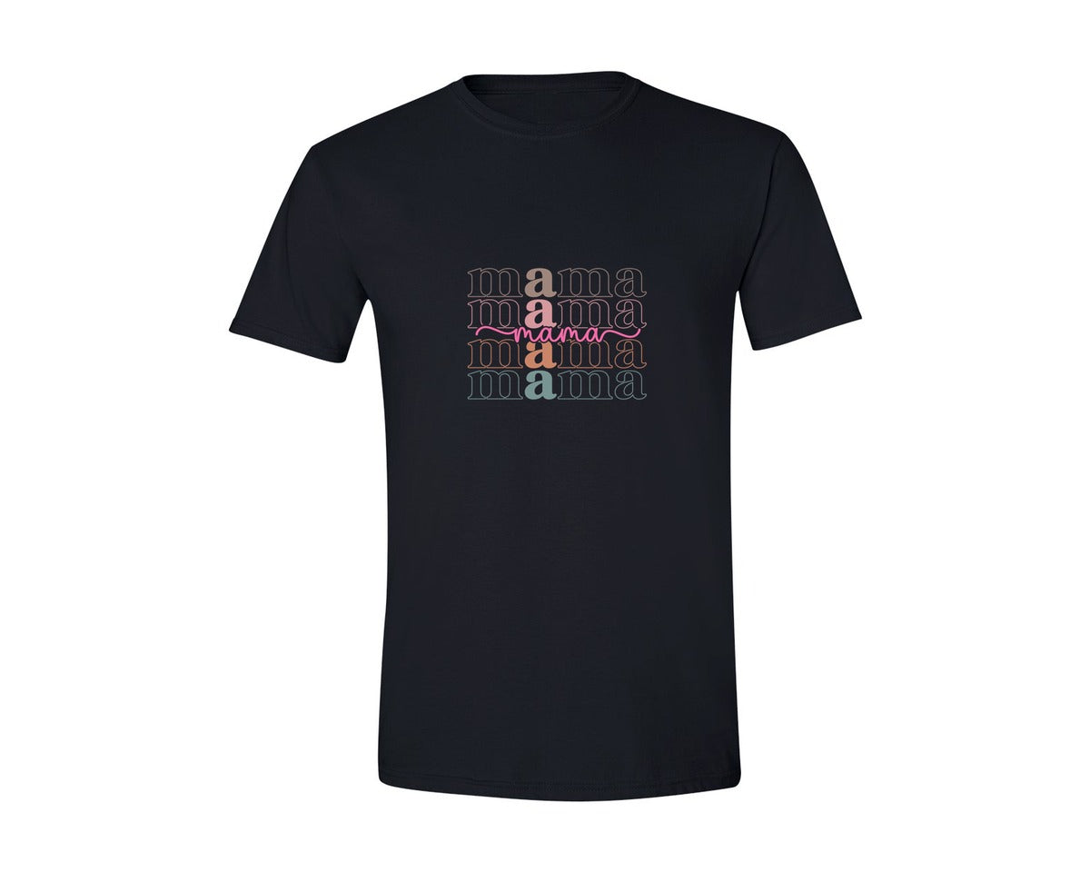 brand:Generic|color:Black|Mama Varsity Mama Varsity Curve Graphic T-Shirt