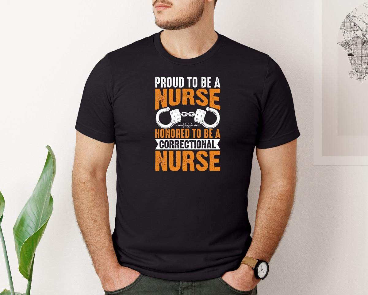 brand:Bella Canvas|color:Black|Proud Correctional Nurse T Shirt Graphic T-Shirt