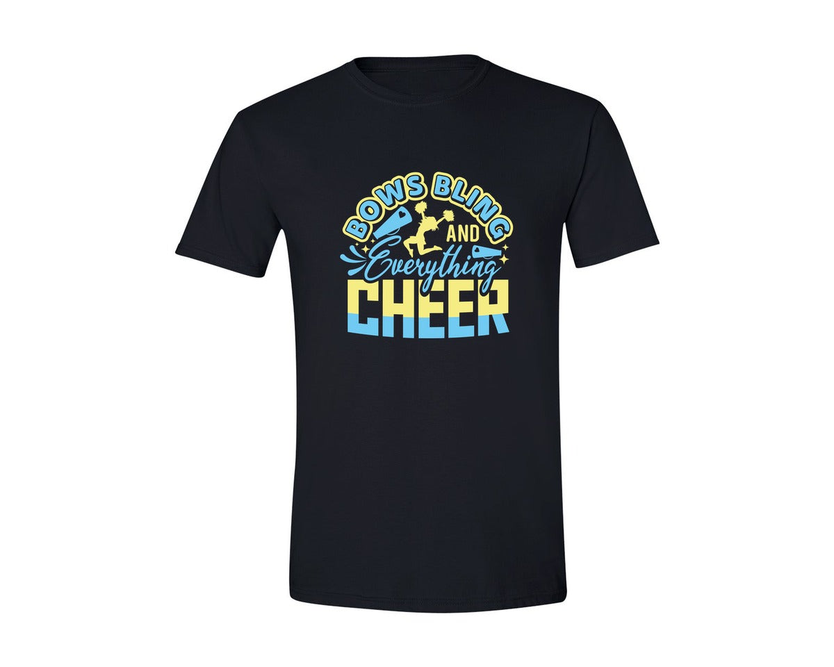 brand:Generic|color:Black|Bows Bling And Everything Cheer File 8 Graphic T-Shirt