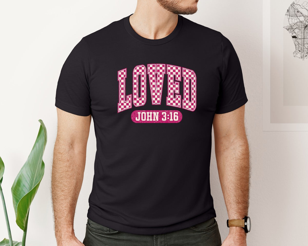brand:Bella Canvas|color:Black|Loved Valentines Day 2 Graphic T-Shirt