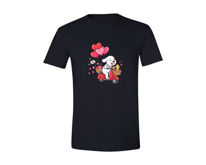 brand:Generic|color:Black|Valentine Cartoon Dog Love Tshirt Graphic T-Shirt