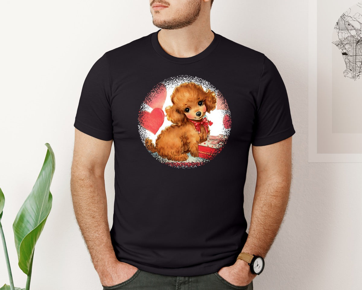 brand:Bella Canvas|color:Black|Vintage Valentine Round Tshirt 24 Graphic T-Shirt