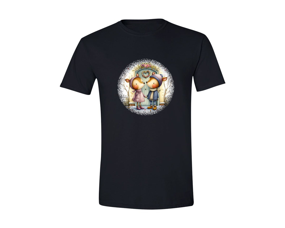 brand:Generic|color:Black|Couple Animals Round Tshirt 23 Graphic T-Shirt
