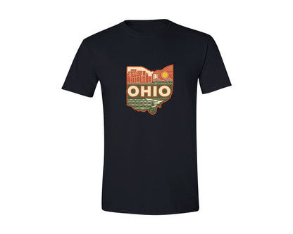 brand:Generic|color:Black|Ohio State Map 2 Graphic T-Shirt