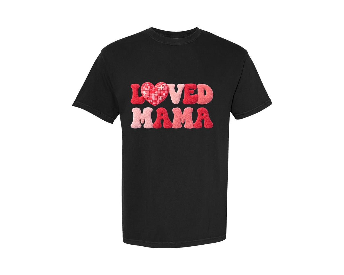 brand:Comfort Colors|color:Black|Loved Mama Loved Mini Valentines Day 2 Graphic T-Shirt