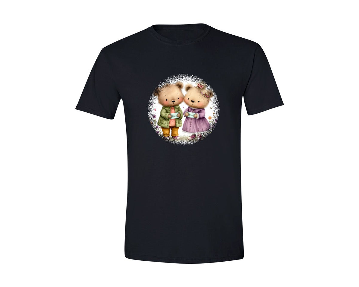 brand:Generic|color:Black|Couple Animals Round Tshirt 31 Graphic T-Shirt