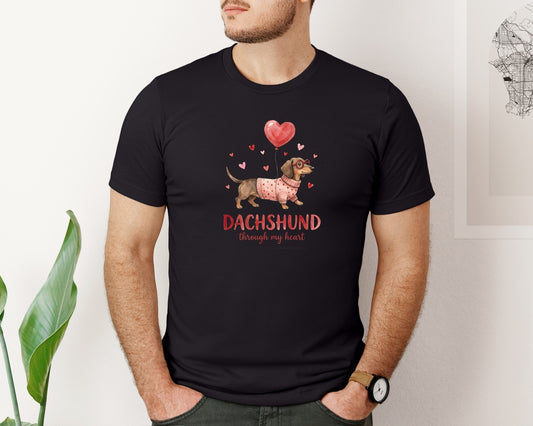 Valentines Day Dachshund Dog Graphic T-Shirt