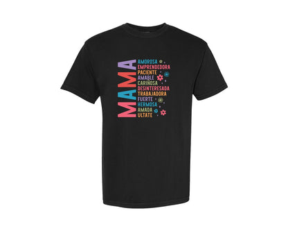 brand:Comfort Colors|color:Black|Spanish Mothers Day Retro Madre 7 Graphic T-Shirt
