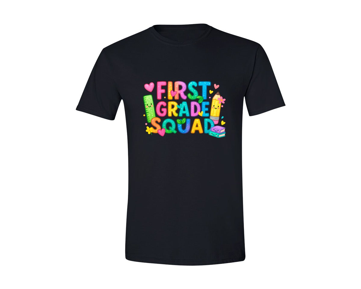brand:Generic|color:Black|First Grade Squad Shirt And Mug Wrap Graphic T-Shirt