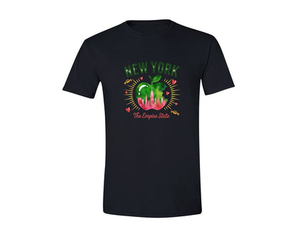 brand:Generic|color:Black|New York The Empire State Apple Graphic T-Shirt