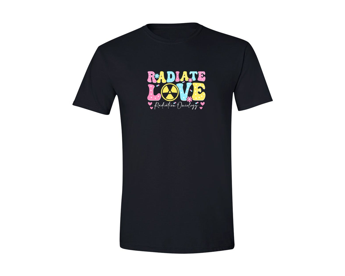 brand:Generic|color:Black|Radiation Oncology Love Nurse T Shirt Graphic T-Shirt