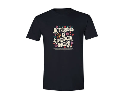 brand:Generic|color:Black|Motherhood Is Kingdom Work Shirt Graphic T-Shirt