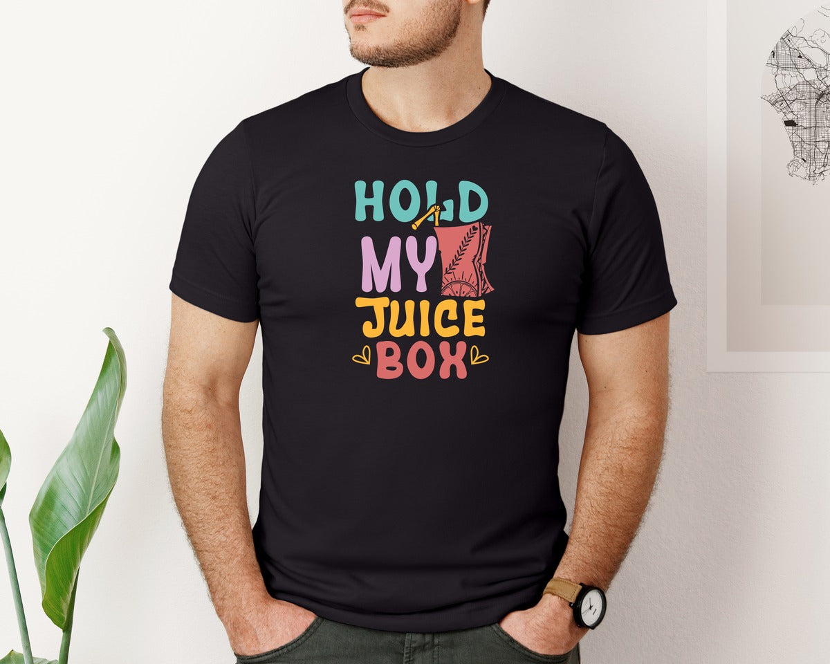 brand:Bella Canvas|color:Black|Hold My Juice Box Funny Kids T Shirt Graphic T-Shirt