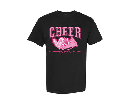 brand:Comfort Colors|color:Black|Cheer Mom Retro Cheerleader Mama Graphic T-Shirt