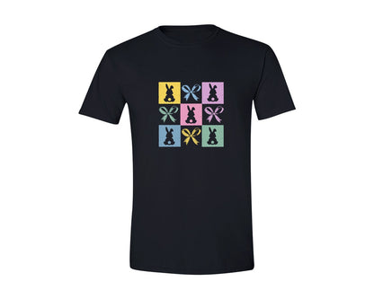 brand:Generic|color:Black|Checkered Easter Coquette Graphic T-Shirt