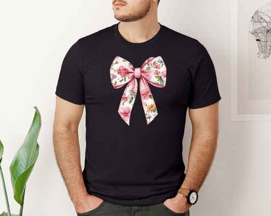 Cottagecore Floral Bow Graphic T-Shirt