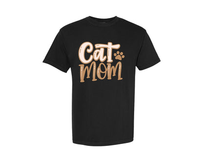 brand:Comfort Colors|color:Black|Cat Mom Cute Crazy Cat Lady Quote Graphic T-Shirt