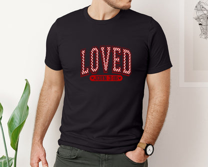 brand:Bella Canvas|color:Black|Loved John 316 Svgjesus Valentines Graphic T-Shirt