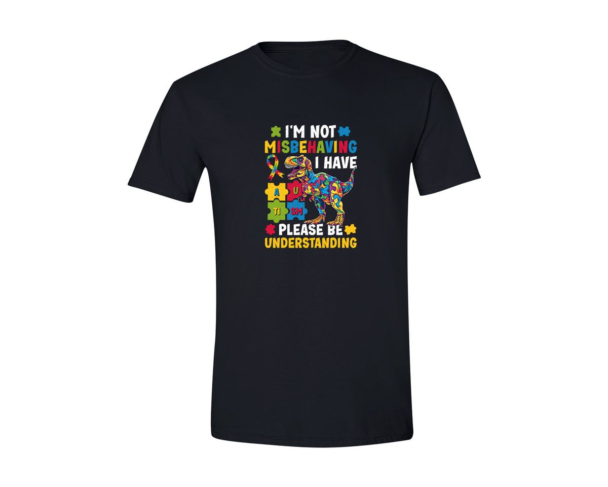 brand:Generic|color:Black|Im Not Misbehaving I Have Autism 2 Graphic T-Shirt