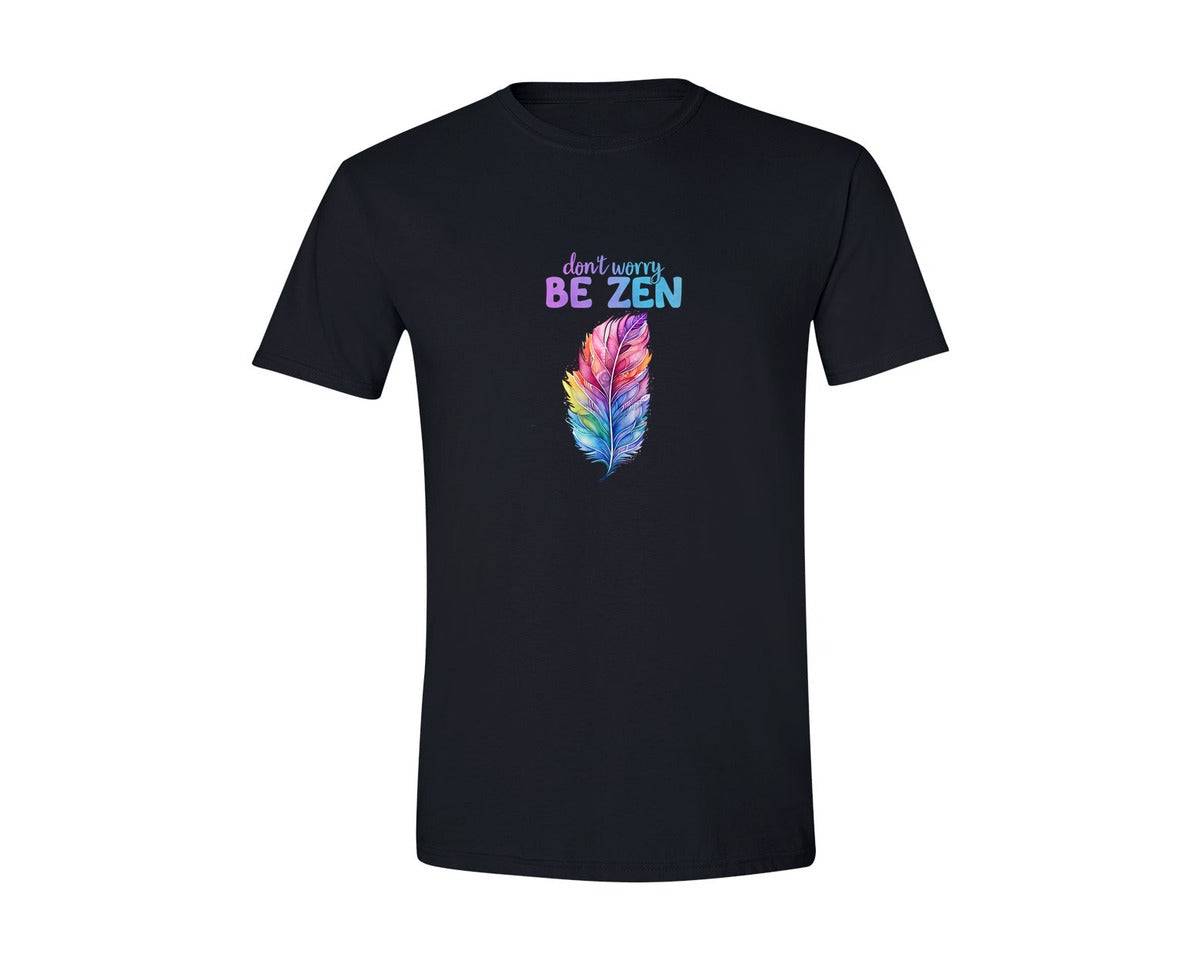 brand:Generic|color:Black|Feather Zen Calmness Graphic Graphic T-Shirt