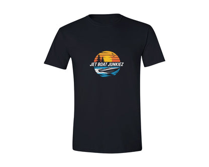 brand:Generic|color:Black|Jet Boat Junkiez T Shirt Design Graphic T-Shirt