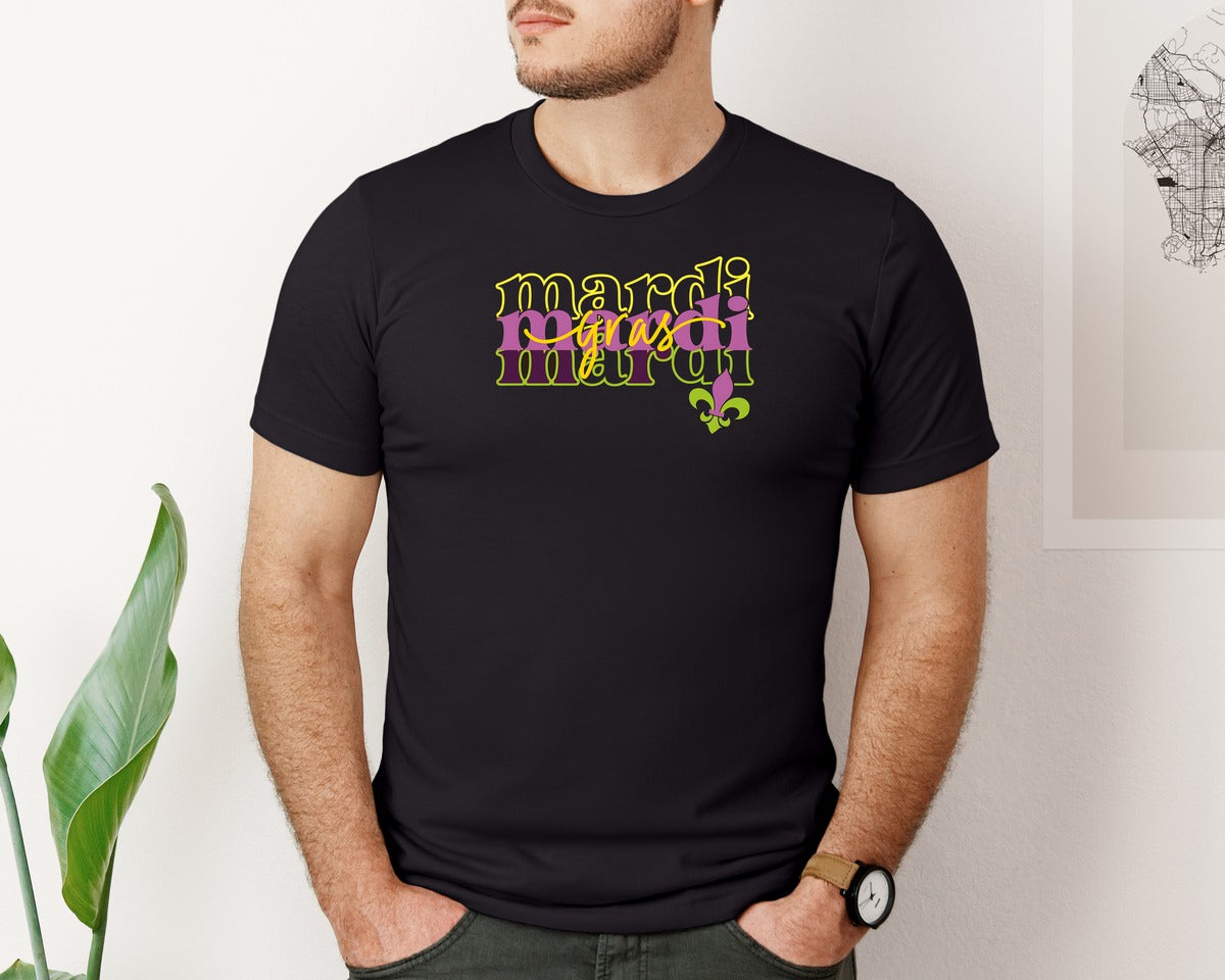 brand:Bella Canvas|color:Black|Mardi Gras T Shirt 17 Graphic T-Shirt
