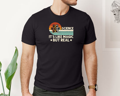 brand:Bella Canvas|color:Black|Science Its Like Magic But Real T Shirt 2 Graphic T-Shirt