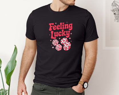 brand:Bella Canvas|color:Black|Cute Casino Dice Valentines Graphic T-Shirt