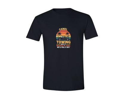 brand:Generic|color:Black|Retro Sunset Camel Towing Shirt Graphic T-Shirt