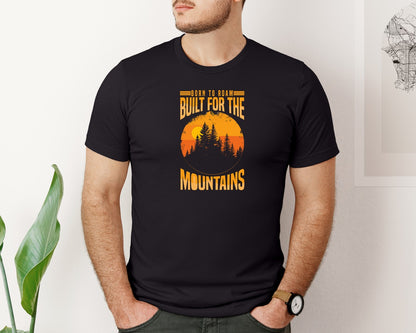 brand:Bella Canvas|color:Black|Wild Life Experience Mountain Hiking Tee 6 Graphic T-Shirt