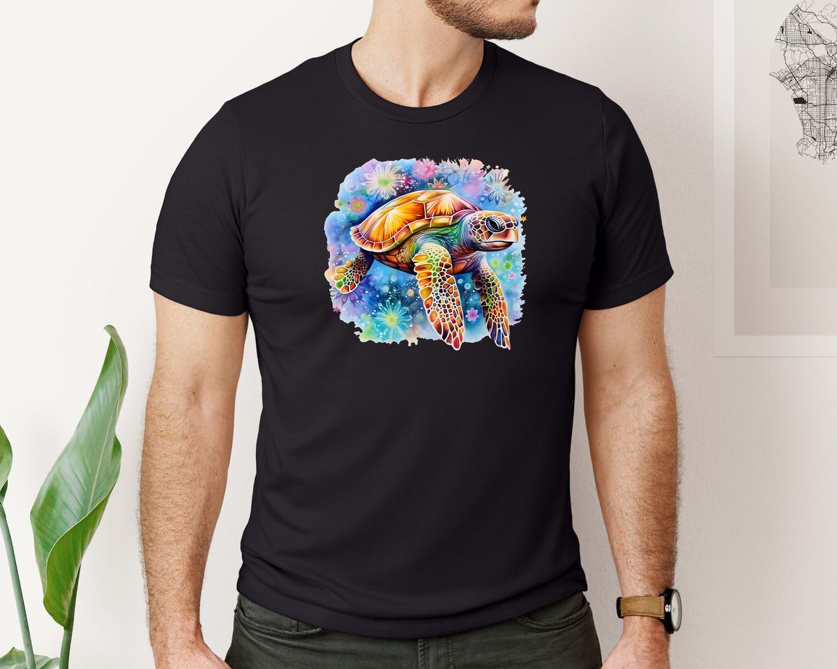 brand:Bella Canvas|color:Black|Hippie Tie Dye Watercolor Graphic T-Shirt
