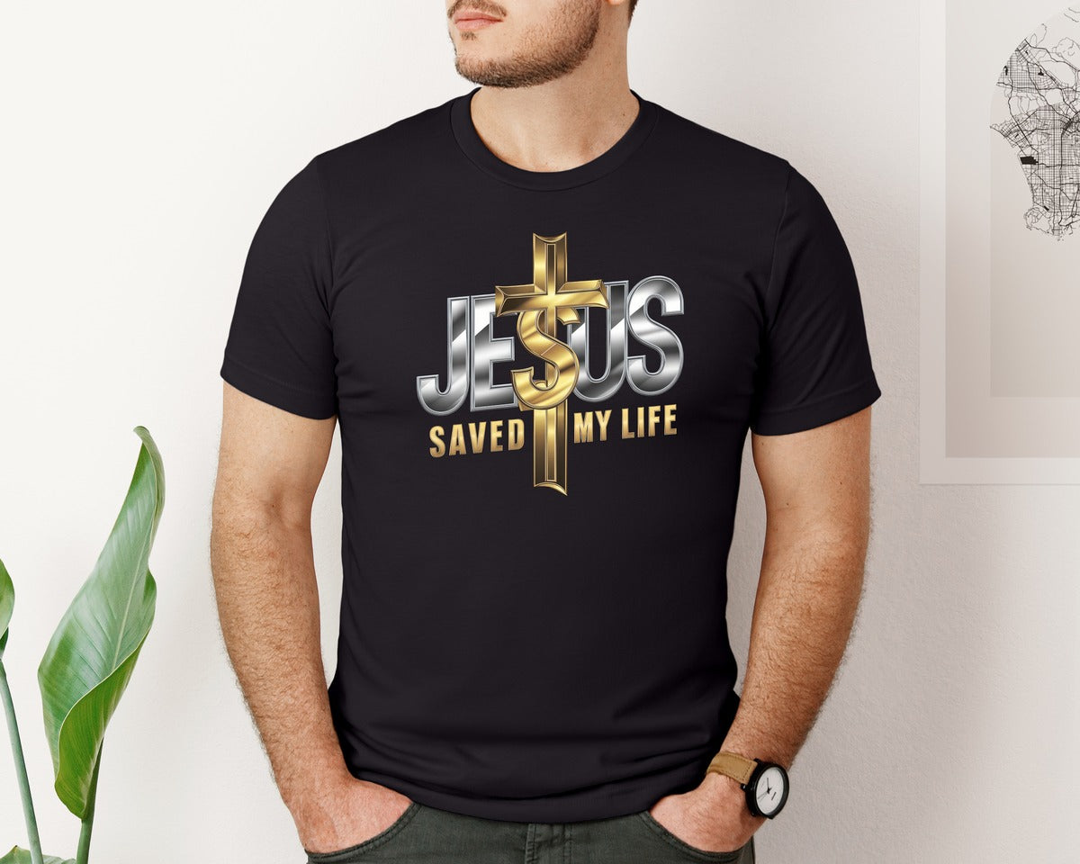 brand:Bella Canvas|color:Black|Jesus Save Me Christian Faith Graphic T-Shirt