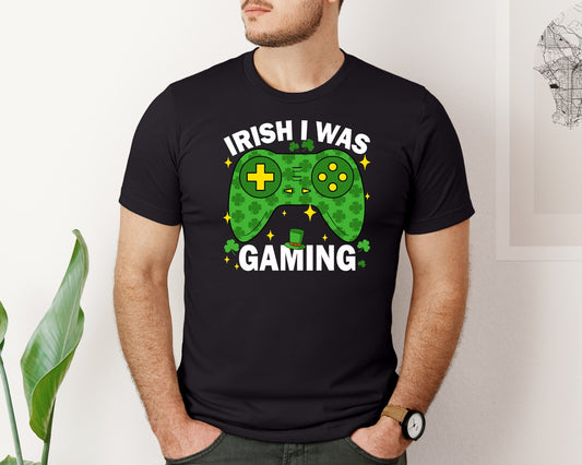 Irish I Was Gaming Controller Graphic T-Shirt