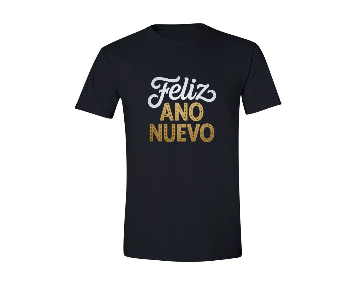 brand:Generic|color:Black|Feliz Ano Nuevo Happy New Year Graphic T-Shirt