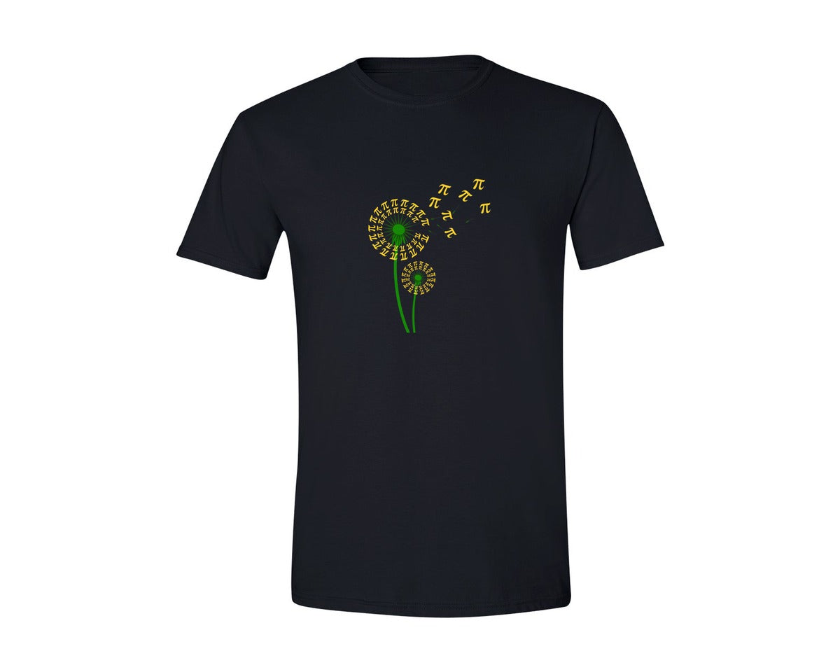 brand:Generic|color:Black|Pi Dandelion Flower Math Pi Day Graphic T-Shirt