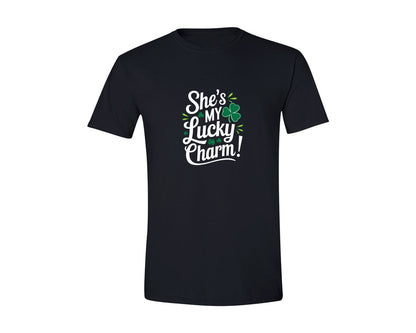 brand:Generic|color:Black|Shes My Lucky Charm St Patricks Day 2 Graphic T-Shirt