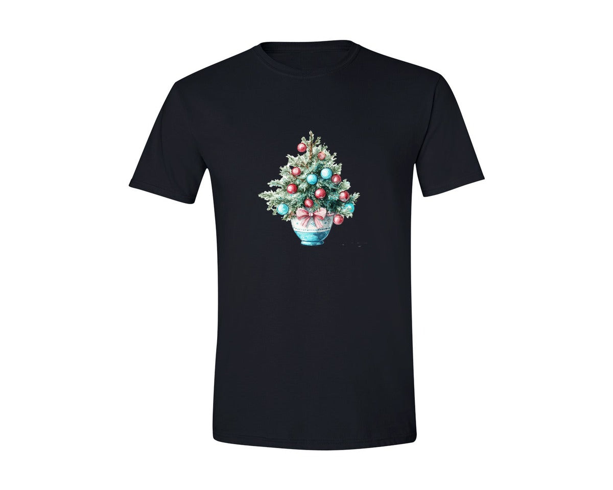 brand:Generic|color:Black|Preppy Christmas Tree Graphic 4 Graphic T-Shirt