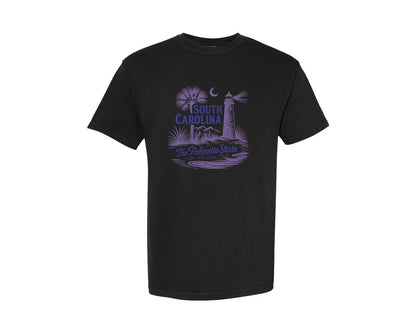 brand:Comfort Colors|color:Black|South Carolina The Palmetto State Graphic T-Shirt