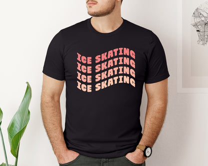 brand:Bella Canvas|color:Black|Retro Ice Skating T Shirt Design Graphic T-Shirt