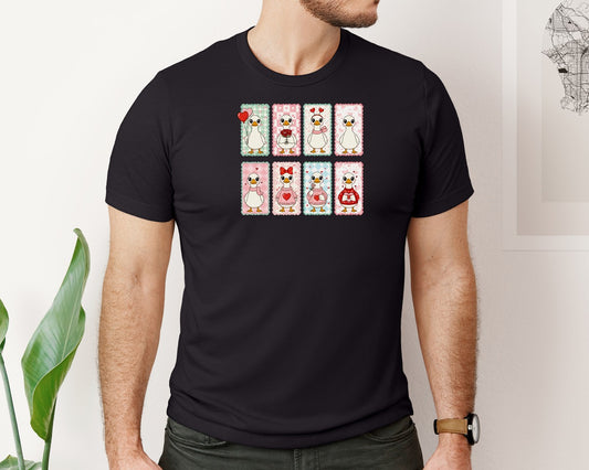 Cute Goose Valentine Card Graphic T-Shirt