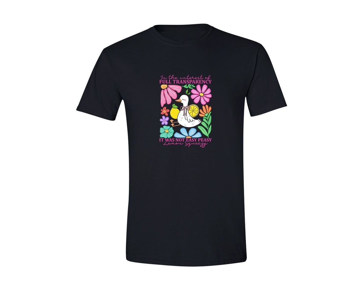 brand:Generic|color:Black|Easy Peasy Lemon Sarcastic Goose Graphic T-Shirt