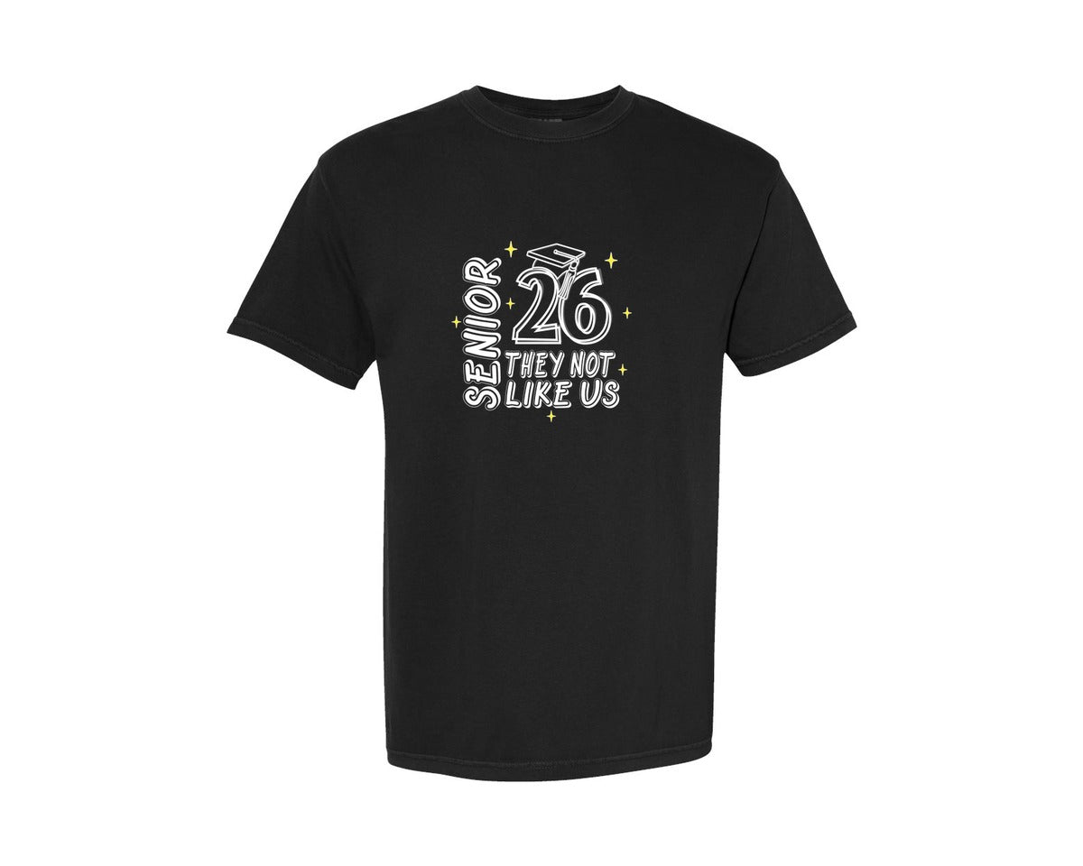 brand:Comfort Colors|color:Black|Retro Senior 2026 Class Of 2026 Graphic T-Shirt