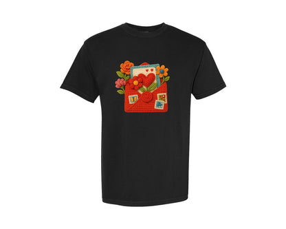 brand:Comfort Colors|color:Black|Crochet Valentines Day 5 Graphic T-Shirt