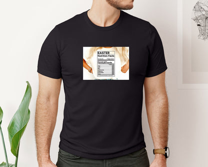 brand:Bella Canvas|color:Black|Easter Nutrition Facts Easter 2 Graphic T-Shirt