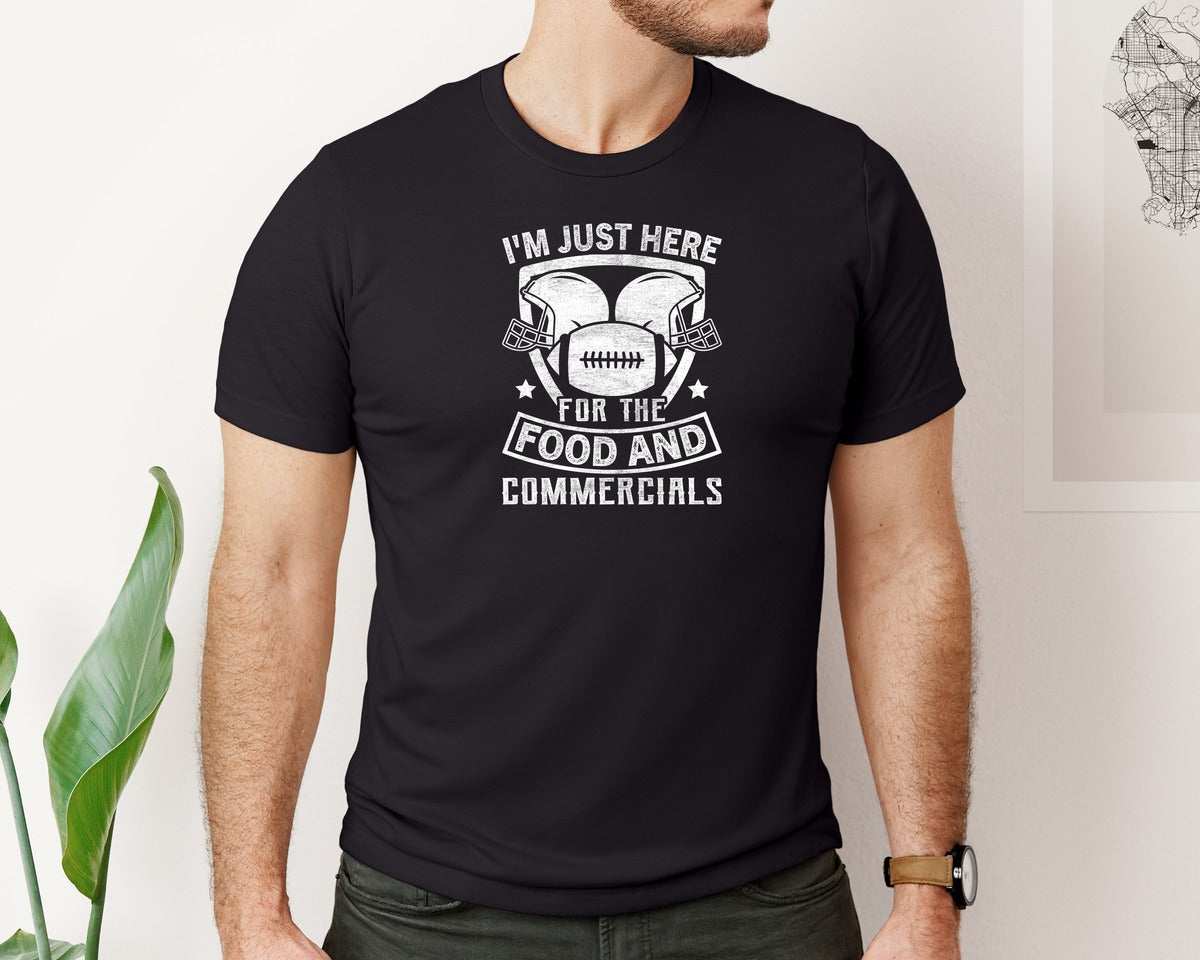 brand:Bella Canvas|color:Black|Im Just Here American Football Tshirt 2 Graphic T-Shirt