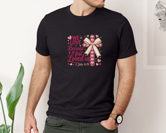 Coquette Jesus Valentine He First L Graphic T-Shirt