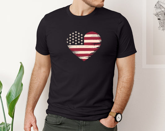 Retro America Love Flag Graphic T-Shirt