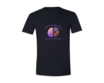brand:Generic|color:Black|I Wear Purple For My Mom Pngalzheimers Graphic T-Shirt