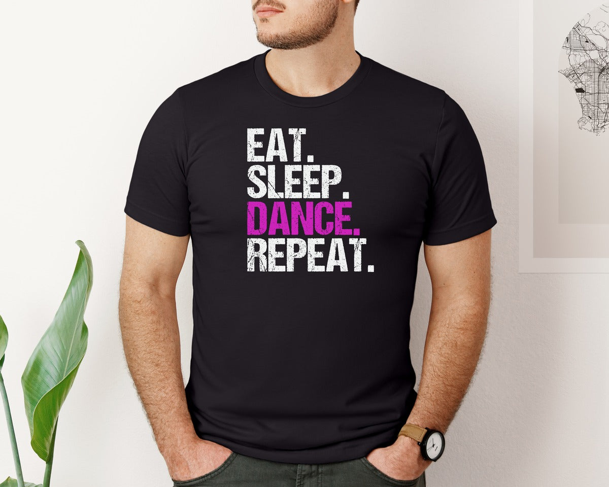 brand:Bella Canvas|color:Black|Eat Sleep Dance Repeat T Shirt 3 Graphic T-Shirt